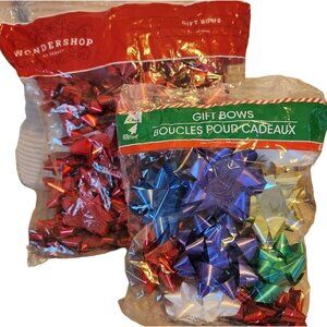 Gift Bows Christmas 48, NIP 1 Bag Of 40 Red Misc Sizes, 1 Pack Of 8 Misc Colors